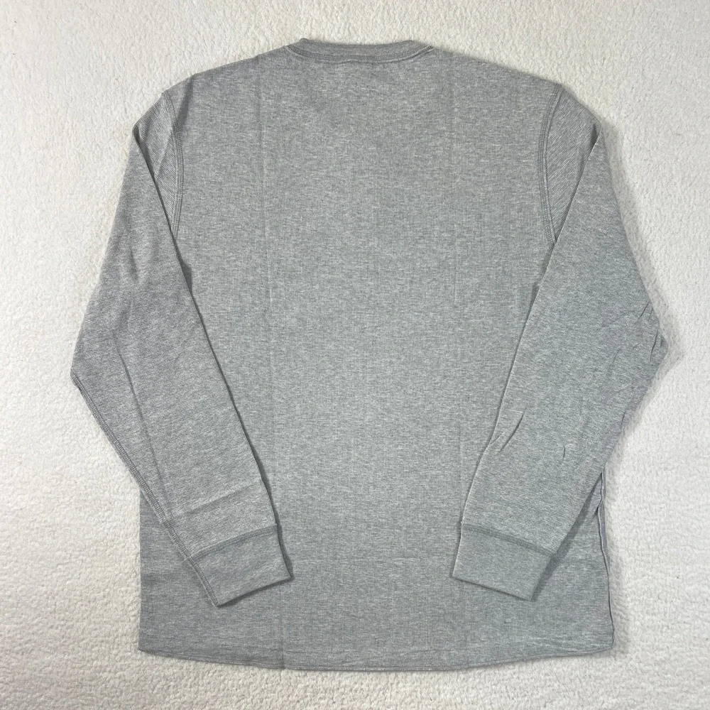Lacoste Henley Shirt Men's US Size 3XL (EU/2XL) Grey Waffle Knit Long Sleeve VTG